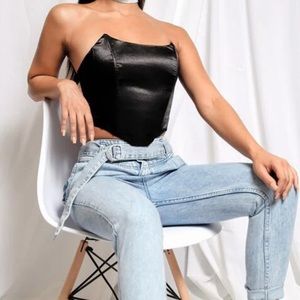 satin tube top